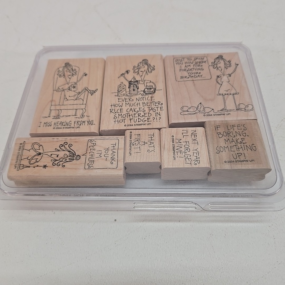 Stampin Up!‎ Wanda's Wit and Wisdom Mounted Wooden Stamp Set